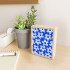 Blue Maisie Flowers Cheerful Floral Pattern in Royal Blue and Light Blue Mini Art Print Gallery Image 2