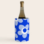 Blue Maisie Flowers Cheerful Floral Pattern in Royal Blue and Light Blue Wine Chiller Gallery Image 2