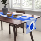 Blue Maisie Flowers Cheerful Floral Pattern in Royal Blue and Light Blue Table Runner Gallery Image 2