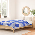 Blue Maisie Flowers Cheerful Floral Pattern in Royal Blue and Light Blue Duvet Cover Gallery Image 2