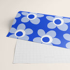 Blue Maisie Flowers Cheerful Floral Pattern in Royal Blue and Light Blue Wrapping Paper Gallery Image 2