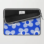 Blue Maisie Flowers Cheerful Floral Pattern in Royal Blue and Light Blue Laptop Sleeve Gallery Image 2