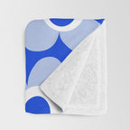 Blue Maisie Flowers Cheerful Floral Pattern in Royal Blue and Light Blue Throw Blanket Gallery Image 3
