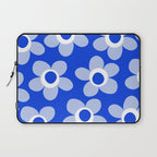 Blue Maisie Flowers Cheerful Floral Pattern in Royal Blue and Light Blue Laptop Sleeve Gallery Image 1