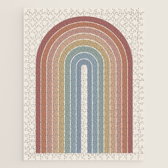 Gradient Arch XXIV Earthy Mid Century Modern Rainbow Jigsaw Puzzle Gallery Image 1