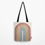Gradient Arch XXIV Earthy Mid Century Modern Rainbow Tote Bag Gallery Image 2
