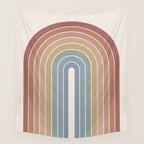 Gradient Arch XXIV Earthy Mid Century Modern Rainbow Wall Tapestry Gallery Image 4
