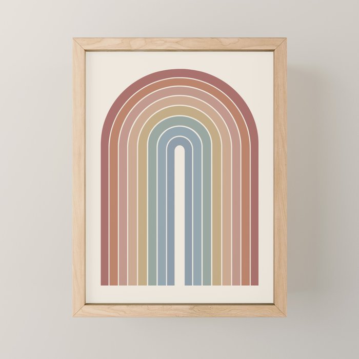 Gradient Arch XXIV Earthy Mid Century Modern Rainbow Mini Art Print Gallery Image 1