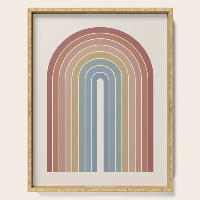 Gradient Arch XXIV Earthy Mid Century Modern Rainbow Serving Tray Gallery Image 1