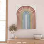 Gradient Arch XXIV Earthy Mid Century Modern Rainbow Wall Tapestry Gallery Image 2