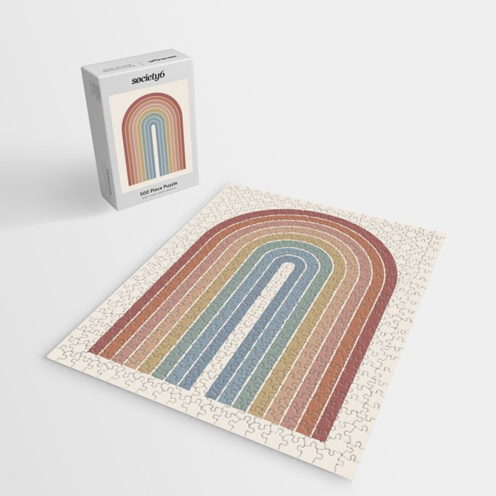 Gradient Arch XXIV Earthy Mid Century Modern Rainbow Jigsaw Puzzle Gallery Image 2