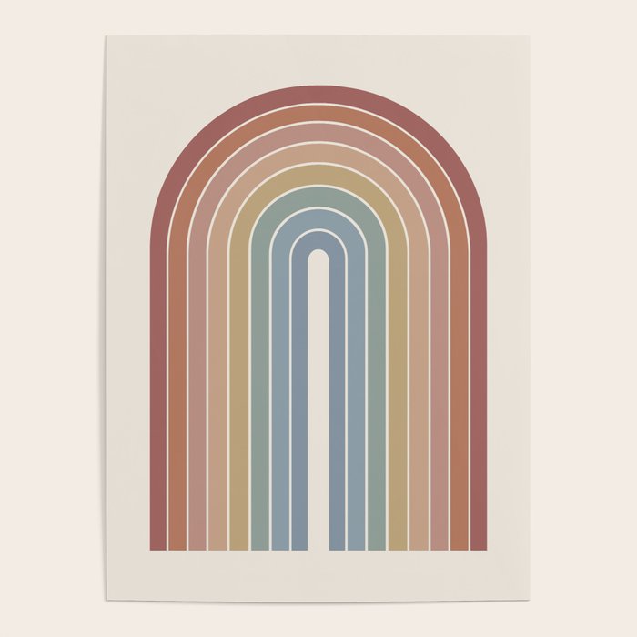 Gradient Arch XXIV Earthy Mid Century Modern Rainbow Poster Gallery Image 1