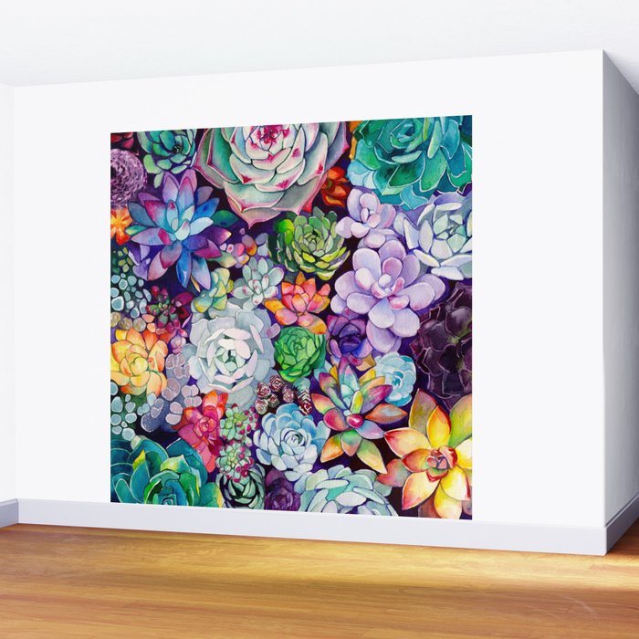 Succulent Garden Wall Mural Gallery Image 2