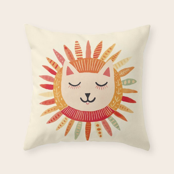 Happy Cat Happy Life Throw Pillow Gallery Image 6