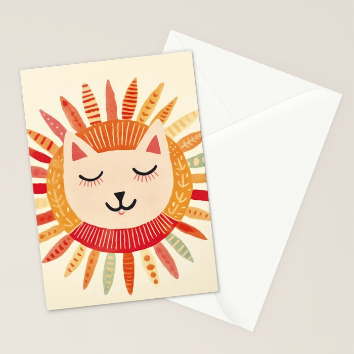 Happy Cat Happy Life Stationery Card Gallery Image 2