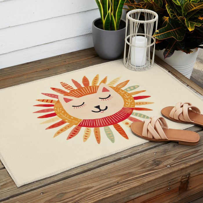 Happy Cat Happy Life Outdoor Rug Gallery Image 2