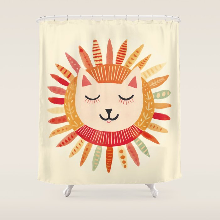 Happy Cat Happy Life Shower Curtain Gallery Image 1
