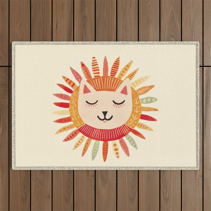 Happy Cat Happy Life Outdoor Rug Gallery Image 1