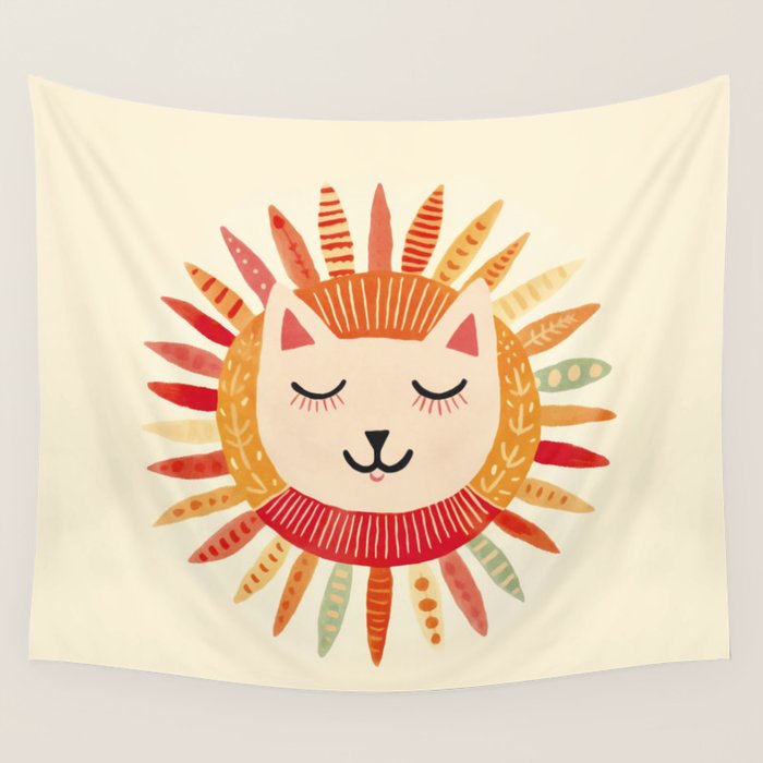 Happy Cat Happy Life Wall Tapestry Gallery Image 4