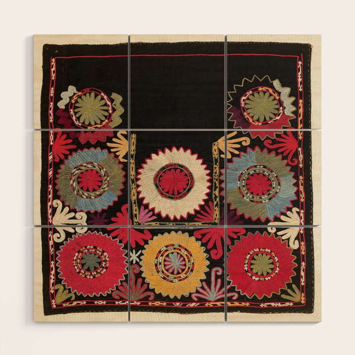 Lakai Uzbekistan Embroidery Print Wood Wall Art Gallery Image 1