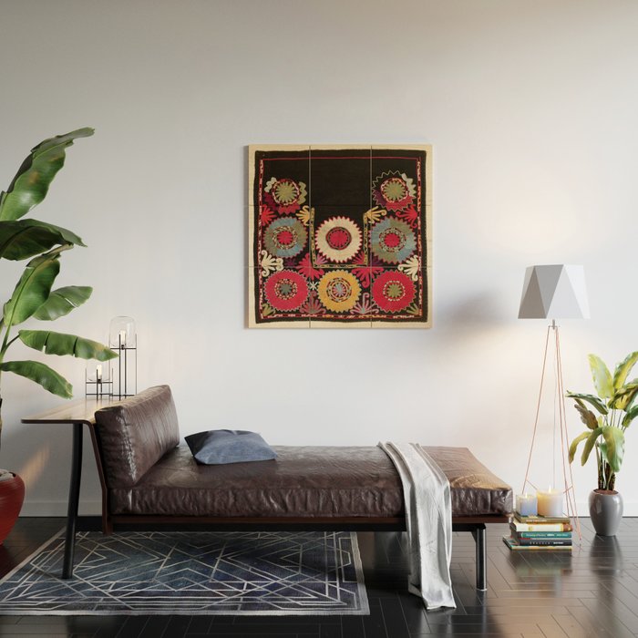 Lakai Uzbekistan Embroidery Print Wood Wall Art Gallery Image 2