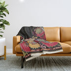 Lakai Uzbekistan Embroidery Print Throw Blanket Gallery Image 1