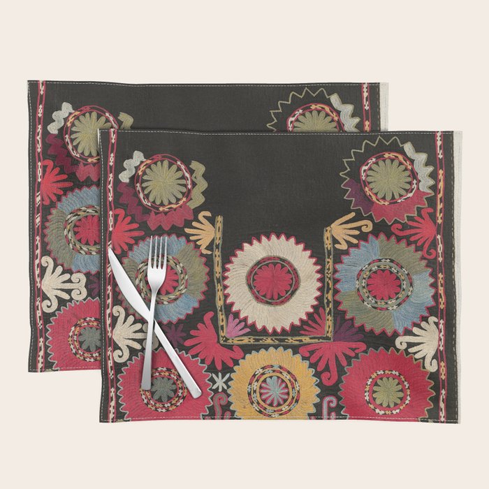 Lakai Uzbekistan Embroidery Print Placemat Gallery Image 1