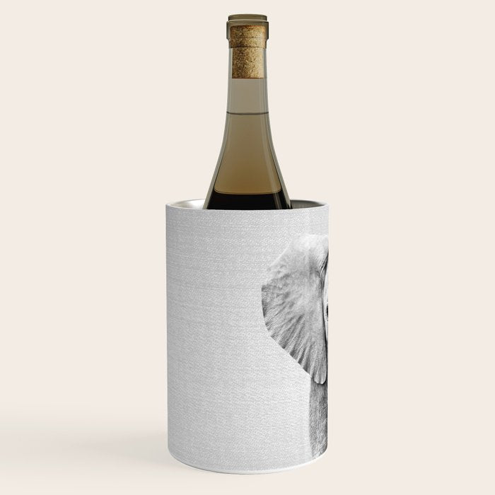 Baby Elephant - Black & White Wine Chiller Gallery Image 2