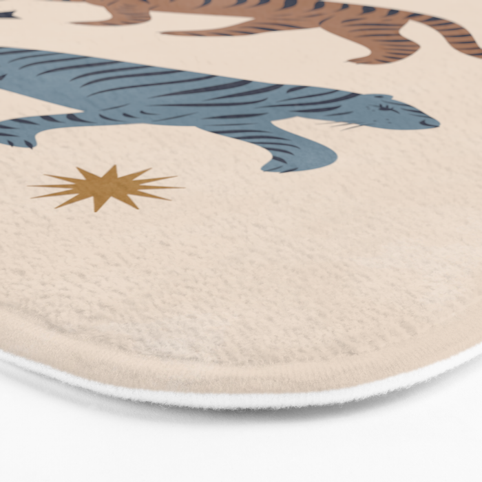 Celestial Tigers with Moon and Stars Bath Mat Gallery Image 3