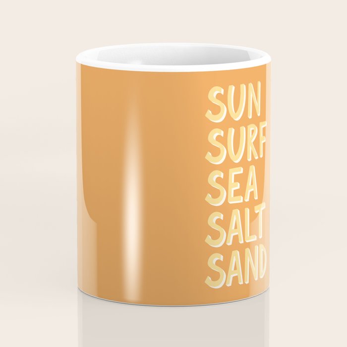 Sun Surf Sea Salt Sand Hand Lettering Coffee Mug Gallery Image 4