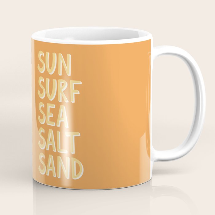 Sun Surf Sea Salt Sand Hand Lettering Coffee Mug Gallery Image 1