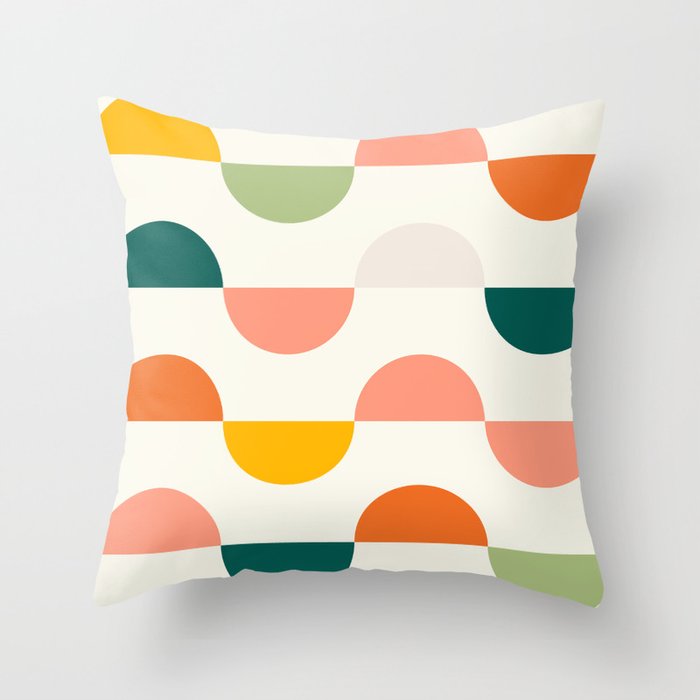 Mid Century Modern Geometry Throw Pillow Gallery Image 1