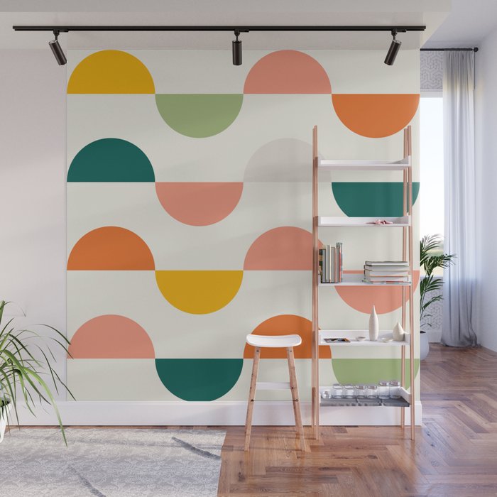 Mid Century Modern Geometry Wall Mural Gallery Image 1