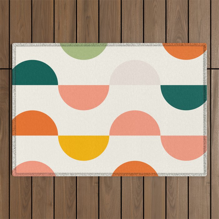 Mid Century Modern Geometry Outdoor Rug Gallery Image 1