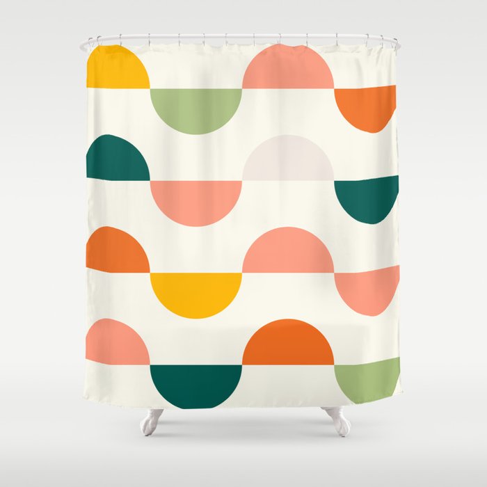 Mid Century Modern Geometry Shower Curtain Gallery Image 1