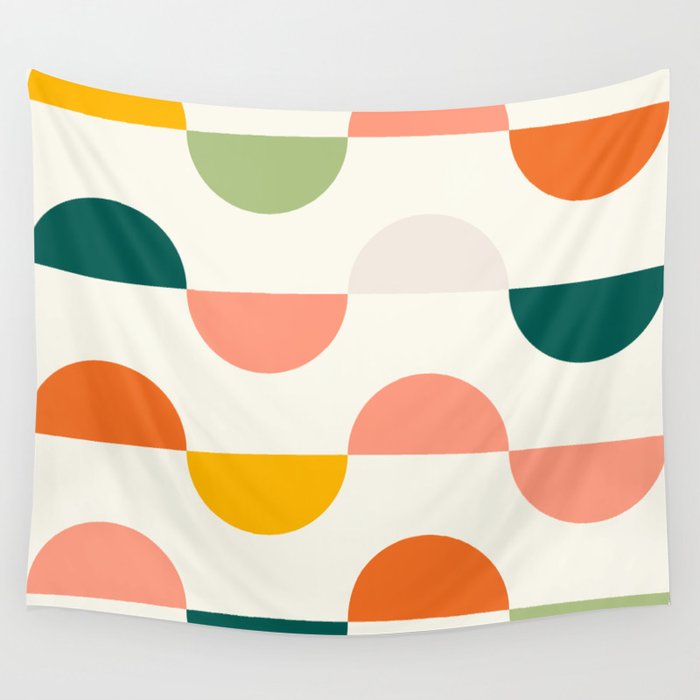 Mid Century Modern Geometry Wall Tapestry Gallery Image 1