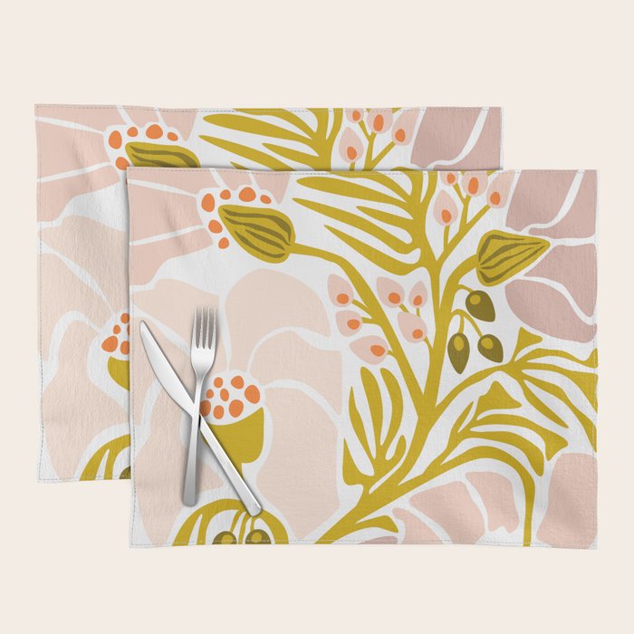 Light Backyard flower modern floral illustration  Placemat Gallery Image 1