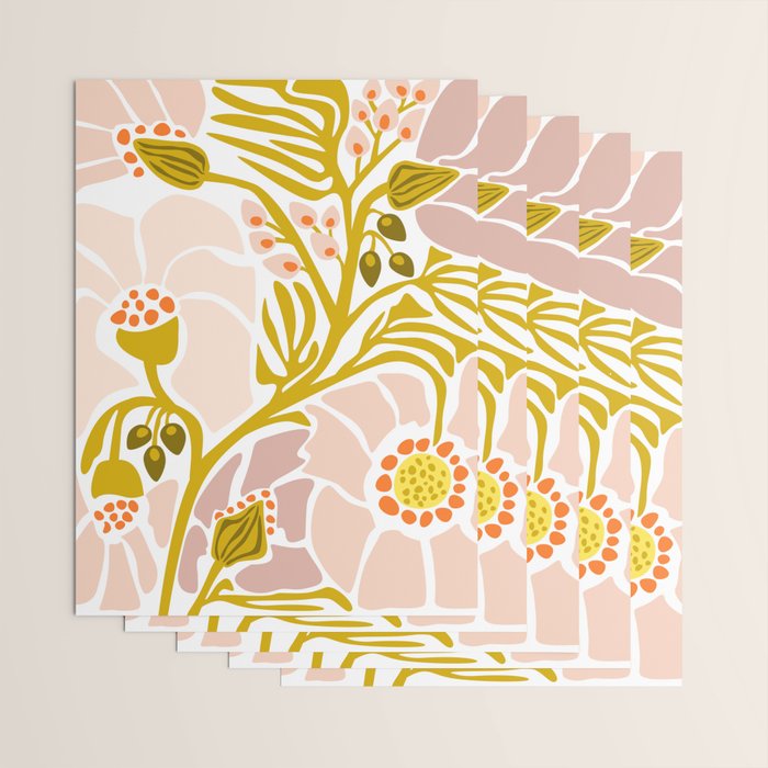 Light Backyard flower modern floral illustration  Wrapping Paper Gallery Image 3