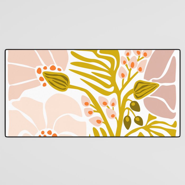Light Backyard flower modern floral illustration  Desk Mat Gallery Image 3