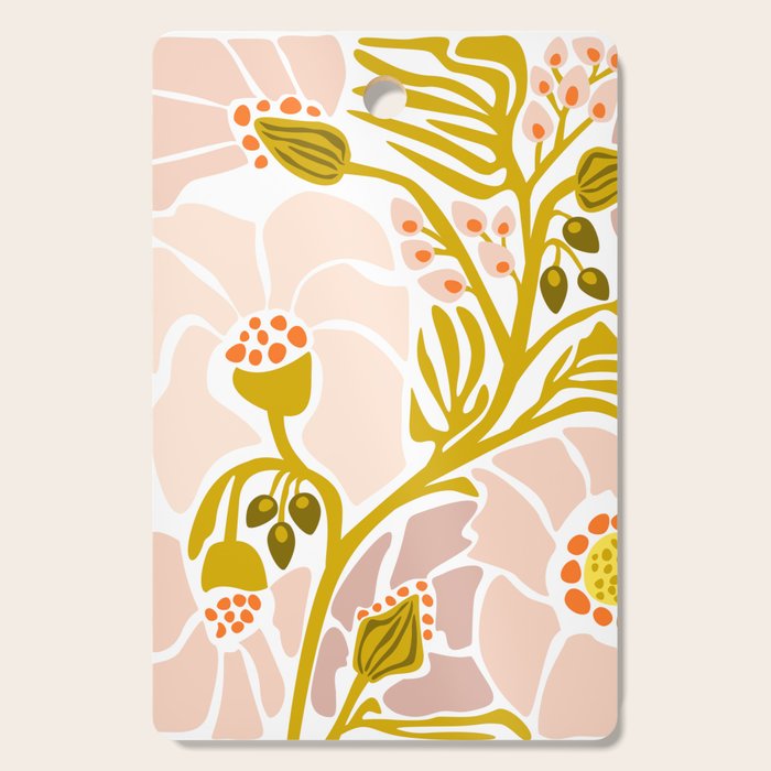 Light Backyard flower modern floral illustration  Cutting Board Gallery Image 1