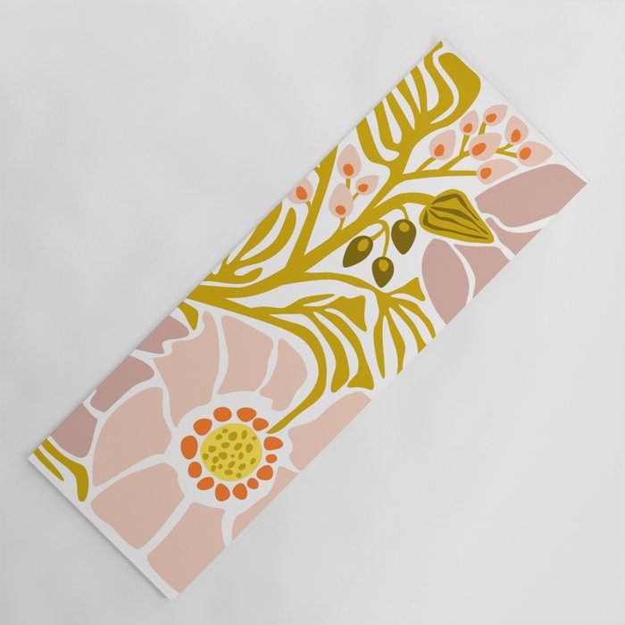 Light Backyard flower modern floral illustration  Yoga Mat Gallery Image 1