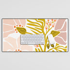 Light Backyard flower modern floral illustration  Desk Mat Gallery Image 1