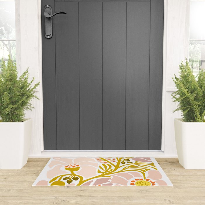 Light Backyard flower modern floral illustration  Welcome Mat Gallery Image 3