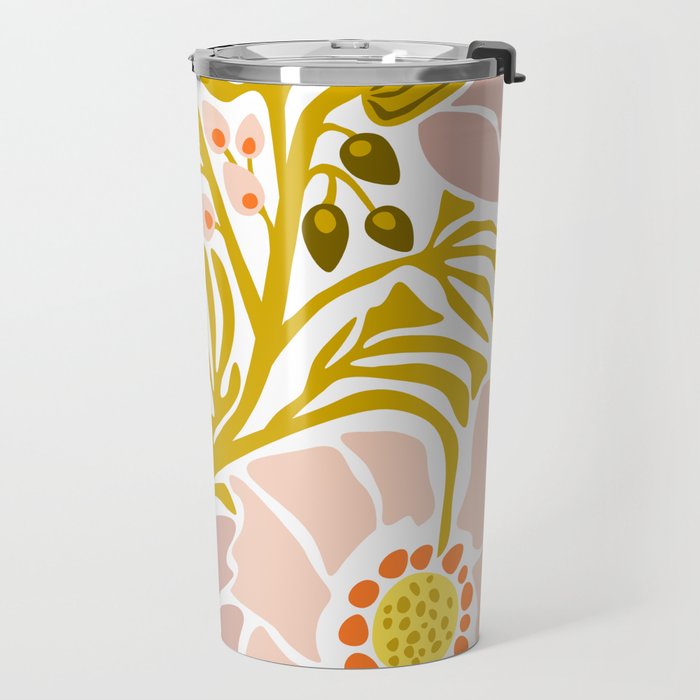 Light Backyard flower modern floral illustration  Travel Mug Gallery Image 2