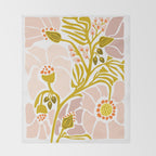 Light Backyard flower modern floral illustration  Throw Blanket Gallery Image 2