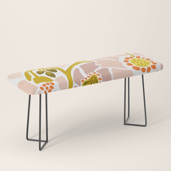 Light Backyard flower modern floral illustration  Bench Gallery Image 1
