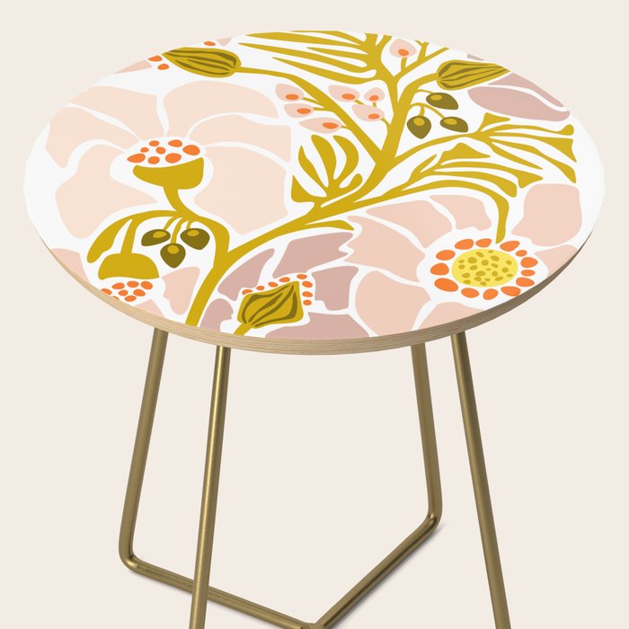 Light Backyard flower modern floral illustration  Side Table Gallery Image 2