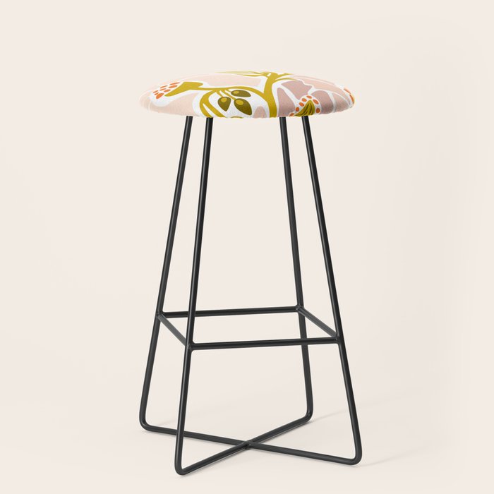 Light Backyard flower modern floral illustration  Stool Gallery Image 1