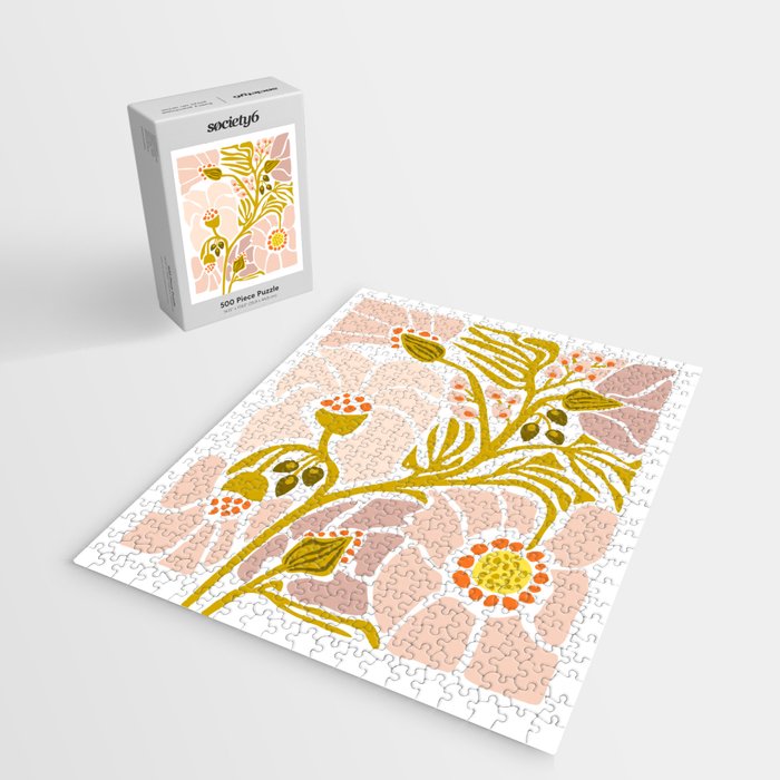 Light Backyard flower modern floral illustration  Jigsaw Puzzle Gallery Image 2