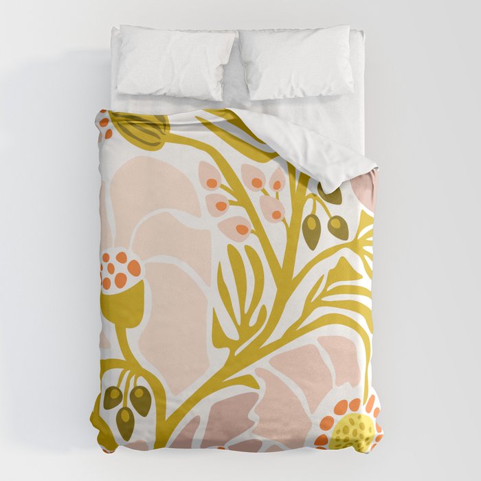 Light Backyard flower modern floral illustration  Duvet Cover Gallery Image 6